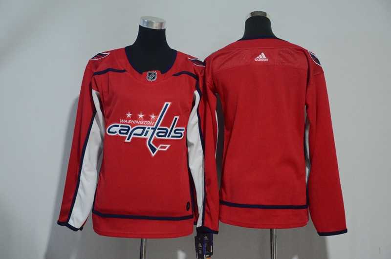 Women Washington Capitals Blank Red Adidas Stitched Jersey